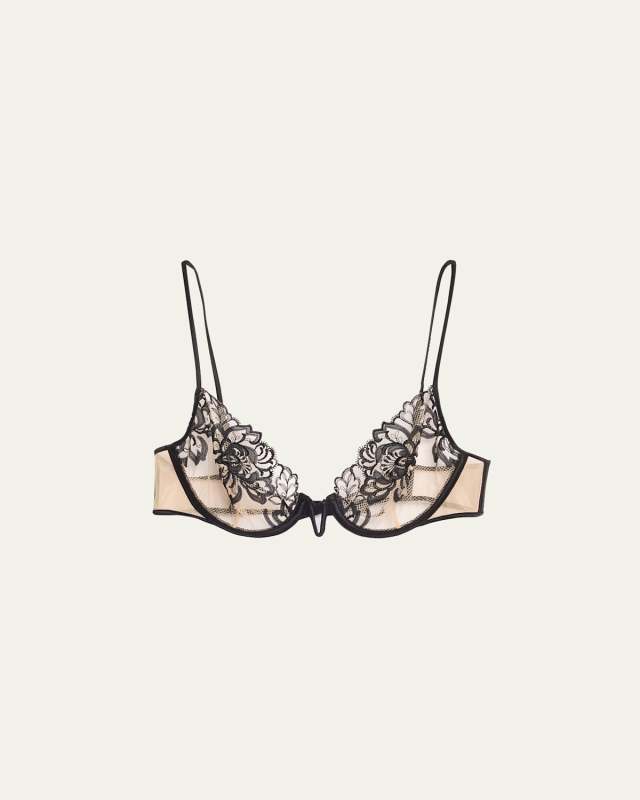 Cezanne Embroidered Mesh Demi Bra